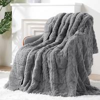 Couvertures en polaire Sherpa duveteuse à double face pour adultes Doublure intérieure super douce Techniques tissées pour le voyage