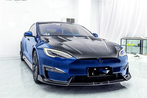 Kit de carrosserie en Fiber de carbone sèche de haute qualité pour <span class=keywords><strong>Tesla</strong></span> modèle S mise à niveau CT Style pare-chocs avant et arrière diffuseur arrière capot de becquet - Product Image 4