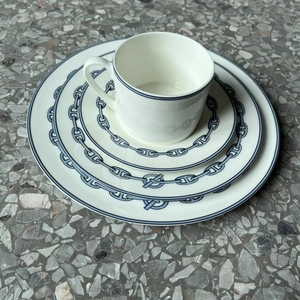Juego de Platos de Porcelana Ecológica para Comedor, Estilo Nórdico de Lujo, 4 Piezas, Blanco y Azul, Oferta Especial, Regalos en Caja, Estilo Rústico - Product Image 3