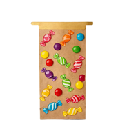 Sac cadeau en papier kraft imprimé personnalisé, écologique, classique et réutilisable pour les confiseries, la promotion de produits sucrés, l'emballage en supermarché