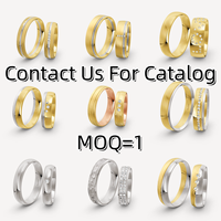 Bagues de mariage et de fiançailles personnalisées en or pur 10k 14k 18k avec diamants, ensemble de bagues assorties pour couple, pour femmes et hommes
