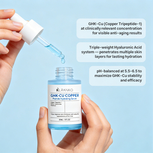 Suero Facial con Péptidos de Cobre GHK-Cu y Ácido Hialurónico de Marca Privada OEM, Hidratante Facial Multifuncional Antienvejecimiento para Uso Diario - Product Image 3