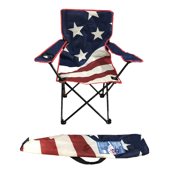 Drapeau américain Motif Camping En Plein Air Chaise De Plage Pliante Portable avec Extra Sac De Transport