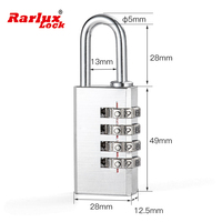 Rarlux 4 chiffres mot de passe bagage sac cuivre tsa cadenas Code cadenas laiton combinaison cadenas