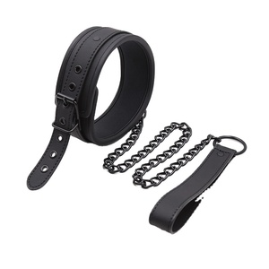 2019 classico collare in pelle per animali domestici con catena di trazione giochi di ruolo oggetti di scena SM Fetish <span class=keywords><strong>giocattoli</strong></span> <span class=keywords><strong>erotici</strong></span> - Product Image 2