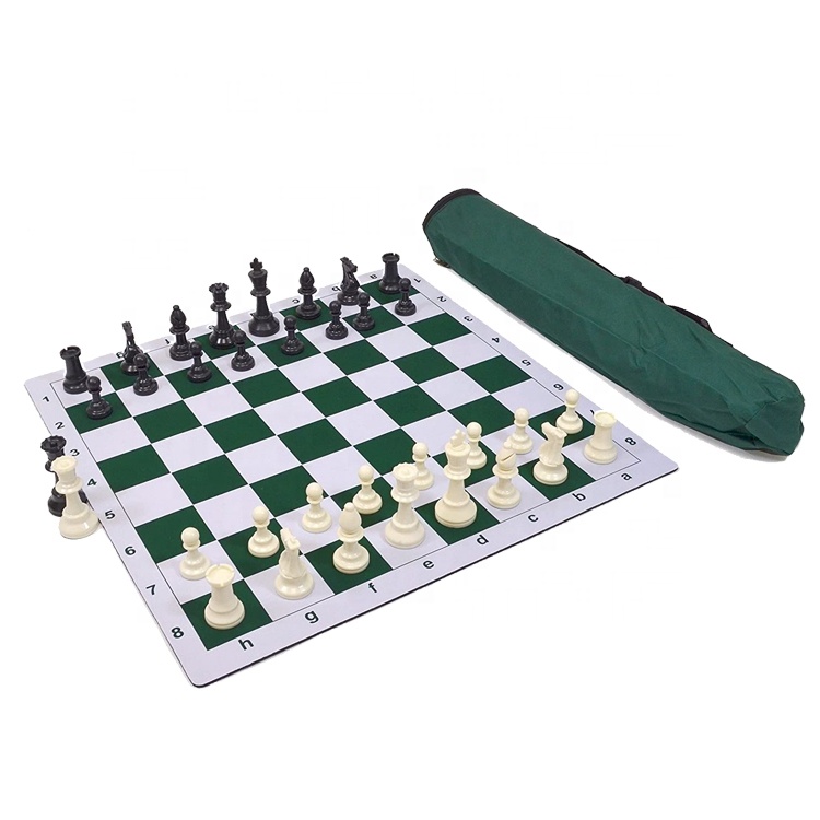 Wholesale Custom Roll Up Chess Mat and Chess Pieces Set Chess game Roll for Adult