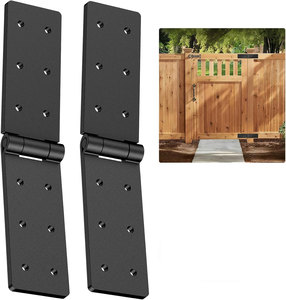 Charnière de portail robuste en acier inoxydable réglable noire pour porte de grange, abri de jardin extérieur en bois - Product Image 1
