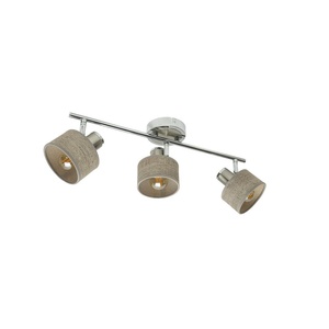 Barre lumineuse 3xe14, chrome-nickel, bois gris, projecteurs orientables, 16x51x10 cm, idéale pour décorer et éclairer les espaces - Product Image 1