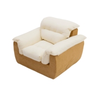 Canapé Modulaire Monoplace Luxe Moderne Inclinable Ultra-Douceur Sans Structure Rembourrage Éponge Compressée Effet Nuage Tissu Villa Hôtel