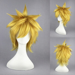 Parrucca <span class=keywords><strong>Uzumaki</strong></span> bionda corta diritta di alta qualità 35cm Cosplay parrucche sintetiche per capelli Cosplay resistenti al calore per feste Anime - Product Image 2