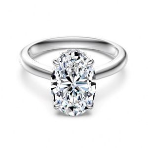 Dylam <b>Dainty</b> High End Jewelry 925 Sterling Silver Wedding Band 4.0ct D VVS1 Moissanite Stone Women Bridal Promise Engage <b>Rings</b> - Product Image 1