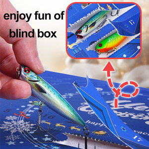 WEIHE 24 pièces Kit de pêche varié Appâts de pêche Accessoires Boîte <span class=keywords><strong>cadeau</strong></span> de Noël pour pêcheur Cadeaux de Noël <span class=keywords><strong>Cadeau</strong></span> de pêche Pesca - Product Image 3
