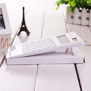 เครื่องคิดเลขพลังงานแสงอาทิตย์,สีขาวอะคริลิคใส12แป้นพิมพ์คริสตัลพลังงานแสงอาทิตย์ปรับแต่งโลโก้ได้ตามต้องการ - Product Image 6