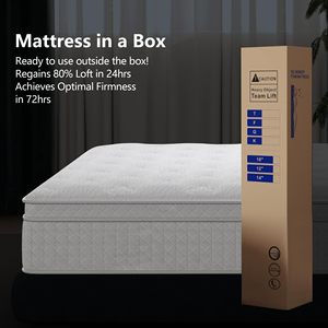 Colchón Híbrido de Látex Euro Top de Lujo, Estilo Hotel 5 Estrellas, Alta Densidad, <span class=keywords><strong>Confort</strong></span> de 5 Zonas, Resortes Ensacados, 12 Pulgadas - Product Image 5