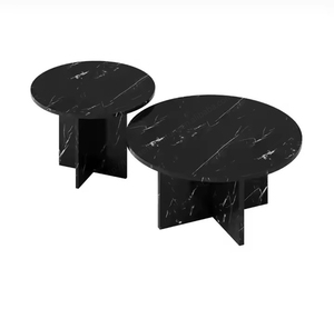 Mesa de Centro DISEN Furniture Italy con Base de Bloque de Mármol Travertino Natural Calacatta Viola - Product Image 4