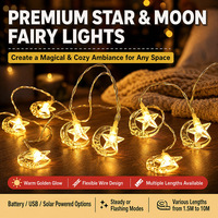 Mond Umarmt Stern LED-Lichterkette Arabischer Stil Weihnachtsbeleuchtung IP44-Zertifiziert Mehrere Längen (1,5M-10M) Für Innen-/Außenbereich