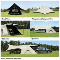 Tente de camping tunnel Oxford personnalisée, une chambre, un salon, quatre saisons, imperméable, abri familial, OEM