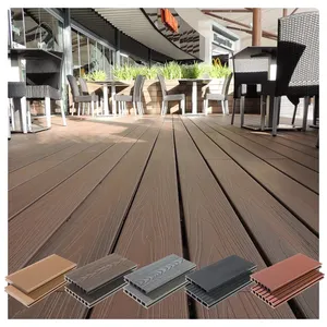 FOJU Co-Extrusion Wood Plastic Outdoor Deck Flooring Wpc Composite Decking For Bridge