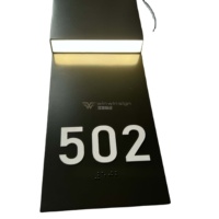 Enseigne de boîte d'hôtel personnalisée en acier inoxydable peint en noir |   Plaque de nom de chambre décorative lumineuse en braille à suspendre