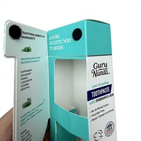 Boîte d'emballage personnalisée de luxe pour dentifrice en carton 400 g/m² avec fenêtre découpée, fermeture Velcro, estampage à chaud et vernis brillant