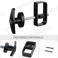 Loquet de porte à tige facile à installer, serrure de type T, kit de serrure de porte de hangar avec poignée et clé pour portes extérieures