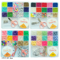 Bracelet jouet en perles pour enfants bricolage matériaux faits à la main dessin animé jouet collier bijoux Puzzle accessoires perlés ensemble boîte