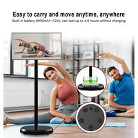 TV mobile dans la maison TV portable 22 pouces sur roues 1080P 6000mAh écran intelligent rotatif Mini TV avec base