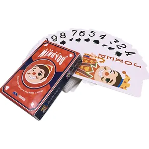 Anufacturer-cartas de juego personalizadas de alta calidad, cartas divertidas con estampado de letras grandes, textura de lino