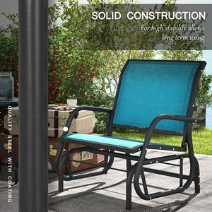 Juego de 2 Sillones Glider para Patio, Estructura de Acero, Tela de Malla Transpirable, Muebles de Exterior Contemporáneos para Porche y Jardín - Product Image 4