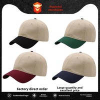 Gorra de béisbol unisex de PVC de seis paneles con bloques de color, estilo vintage, visera ancha y corona profunda, estilo japonés, para comercio transfronterizo.