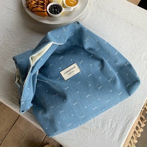 Denim Blue Bow Canvas Tote <b>Bag</b> For Women <b>Large</b> Capacity Single <b>Shoulder</b> Everyday Use Summer 2025 - Product Image 2