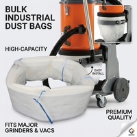 Sacs extracteurs de poussière industriels robustes en PEHD pour recharge de tambour d'aspirateur de meuleuse à béton