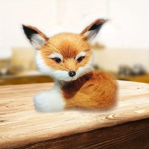 ตุ๊กตาสุนัขจิ้งจอกจำลองน่ารัก ขนาดเล็ก นั่งได้ ของขวัญวันเกิด ตกแต่งบ้านและสำนักงาน ตุ๊กตาสุนัขจิ้งจอกเหมือนจริง ขายส่ง - Product Image 6