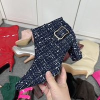Bottes pour femmes en stock, élégantes et confortables, à talons aiguilles, chaussures de fête de Noël, modèles variés, vente en gros