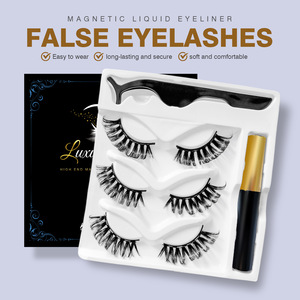 Ensemble de <span class=keywords><strong>faux</strong></span> <span class=keywords><strong>cils</strong></span> magnétiques 3D en vison synthétique, style volumineux, avec eye-liner magnétique pour <span class=keywords><strong>cils</strong></span> - Product Image 2