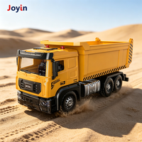 Camion benne jouet 28 cm en alliage métallique à friction avec benne basculante, phares, bruit de moteur et design de chantier