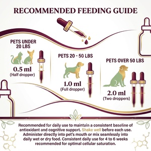 Gotas OEM para el Envejecimiento Saludable de Mascotas, Suplemento Antioxidante con Resveratrol para Perros y Gatos Mayores, Líquido para la Vitalidad Cognitiva, 60 ml - Product Image 5
