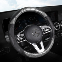 Housse de volant universelle en cuir BLA, style sport à 3 branches, antidérapante, pour voitures FIAT/Dodge, design luxueux, accessoires de voiture