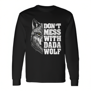 Dada Wolf T-shirt à manches longues et col rond pour hommes, vêtements pour la fête des pères - Product Image 2