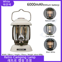 Lampes de camping rétro suspendues, lanterne de jardin portable, lampe de secours rechargeable LED pour le camping en plein air