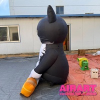 Ballon gonflable adorable en forme de chat avec bâtonnet pour chat, idéal pour la décoration extérieure – Publicité pour animalerie