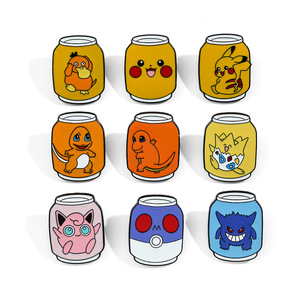 9 nouveaux designs de badges métalliques de style canette de soda, thème Pokémon Pikachu, pour la décoration de sacs à dos et de vêtements - Product Image 1