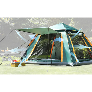 Carpa de Camping Automática de Fábrica, Carpa Familiar de 2 Capas con Toldo, Impermeable, de Apertura Rápida para Exteriores - Product Image 1