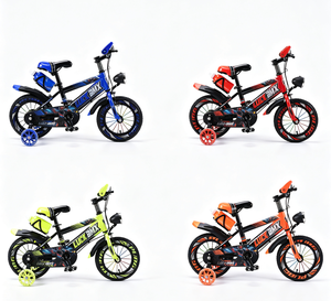 Vélo pour enfants sur le thème du mecha, 14 pouces, vert fluorescent, style <span class=keywords><strong>BMX</strong></span>, avec protège-mains et rayons colorés - Product Image 4