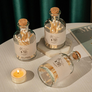 Fire Wooden Matchstick Bottle 100Pcs Vintage Style Romantic Moment Gift For Home Decor - Product Image 4