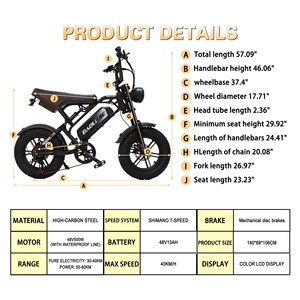 新趋势 500W 儿童小型电动自行车 电动越野车 电动电池自行车 48V13Ah 迷你 16 英寸电动城市运动自行车 - Product Image 5