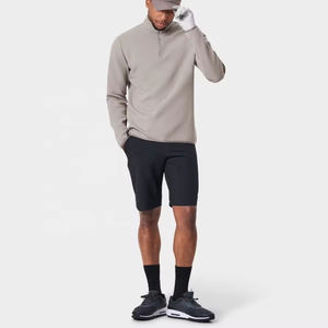 Pull de <span class=keywords><strong>golf</strong></span> à manches longues en maille tricotée à fermeture éclair 1/<span class=keywords><strong>4</strong></span>, en polyester 250g, tissu éponge français, couleur unie, séchage rapide, personnalisé pour homme - Product Image 6