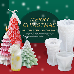 3D Christmas <strong>Pine</strong> Cone Tree <strong>Candle</strong> Mold - Large Food Grade Silicone DIY Decorative Tool for Handmade Scented <strong>Candles</strong> - Product Image 1