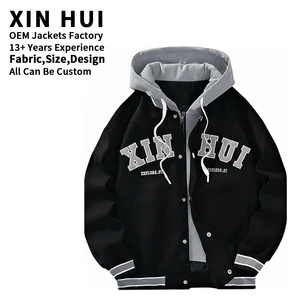 Chaqueta Varsity Vintage Personalizada con Logotipo para Hombre, Sudadera Oversize Estilo Urbano, Chaqueta de Béisbol Unisex con Parches de Forro Polar, Fabricación OEM - Product Image 1