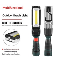 Lampe de travail LED rechargeable portable, étanche, à intensité variable, de haute qualité, avec fixation magnétique, pliable, multifonctionnelle pour l'entretien